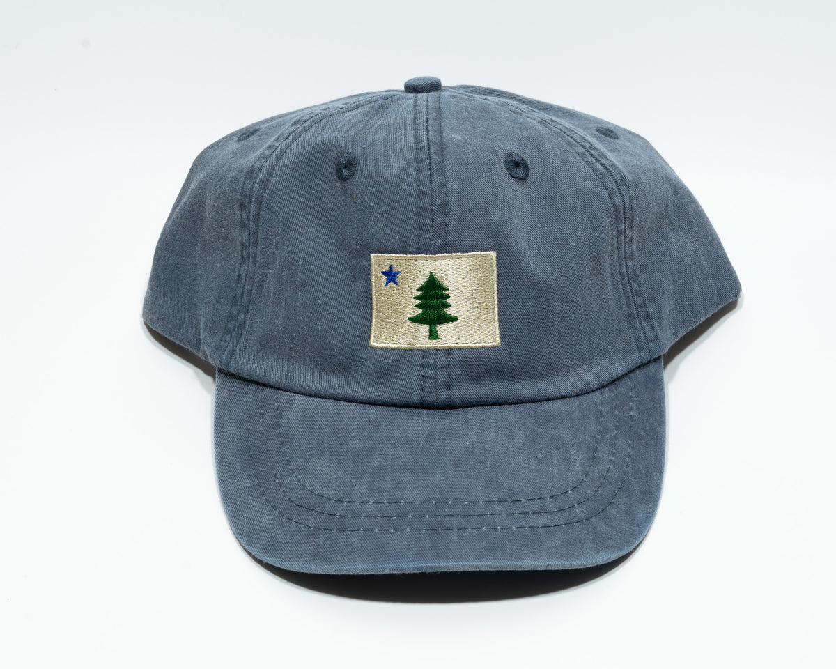Maine State Flag Hat Washed Navy