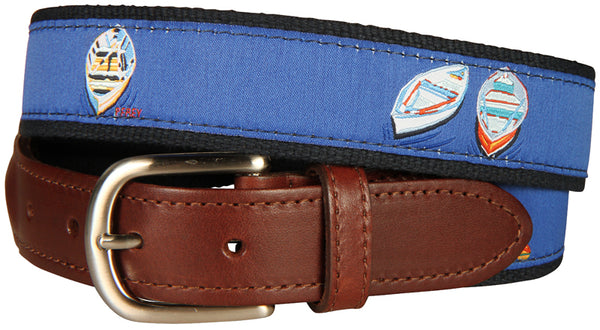 Bermuda Embroidered Belt  Anchor by Belted Cow Company. Made in Maine.